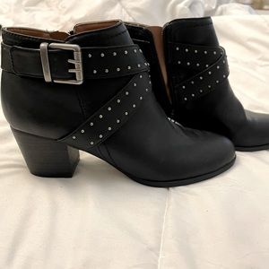 New, Black studded ankle booties size 8.